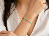 Turquoise & Cubic Zirconia Tennis Bracelet