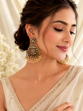 Vintage Champagne Crystal Chandbali Earrings | Premium Party & Wedding Earrings for Women