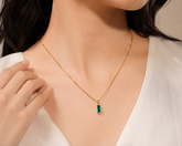 Emerald Green Rectangle Pendant