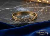 Regal Floret Gold-Plated Crystal Bangle – Anshu Aura Exclusive