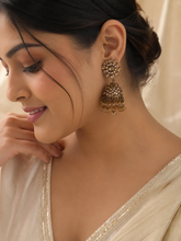 Champagne Crystal Antique Jhumka Earrings for Women | Premium Party & Wedding Earrings – ANSHU AURA