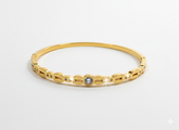 Anshu Aura™ Elegant Gold-Plated Crystal Bangle – Timeless Geometric Design