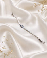 Evil Eye Tennis Bracelet | Silver Finish | Luxury Zircon Crystal Bracelet