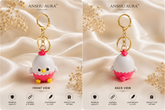 Cute Pink & White Bird Keychain – Premium Bag Charm