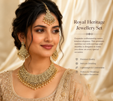 Royal Kundan Bridal Necklace Set with Earrings & Maang Tikka | Premium Wedding Jewellery | ANSHU AURA