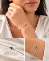 Evil Eye Tennis Bracelet with Blue Stone | Premium CZ Diamond Bracelet