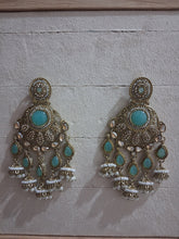 Royal Bahubali Kundan Chandbali Earrings with Triple Jhumki Drops