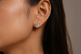 Solitaire Stud Earrings for Women | 18K Gold Plated | Anti-Tarnish |