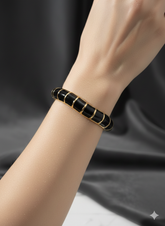 Hand-Enameled in Glossy Black & 18K Gold Finish