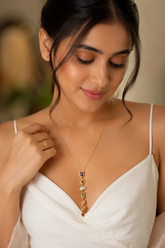Multi Gemstone Drop Pendant