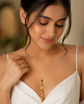 Multi Gemstone Drop Pendant