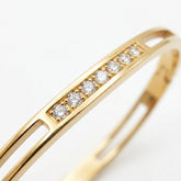 Gold Finish Crystal Open Cuff