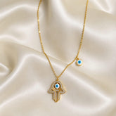 Hamsa Hand Evil Eye Necklace