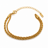 Gold-Plated Twisted Rope Anklet for Women | Adjustable Chain | Elegant Everyday Wear