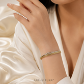 Eternal Grace Crystal Greek Key Gold Bangle