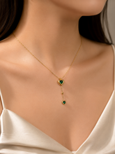 Emerald Heart Drop Necklace