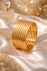 Anshu Aura Premium Gold Finish Designer Bangles Set – Elegant Luxury Collection