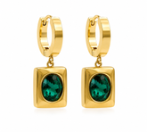 Emerald Luxe Gold Drop Huggie Earrings