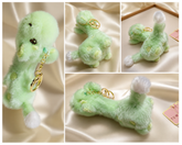 Mint Green Cute Plush Keychain – Soft Fluffy Bag Charm