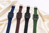 Square Dial Silicone Strap Watch