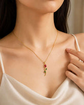 Elegant Rose Pendant Necklace
