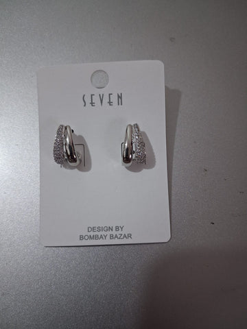 Pave Crystal Criss-Cross Hoop Earrings