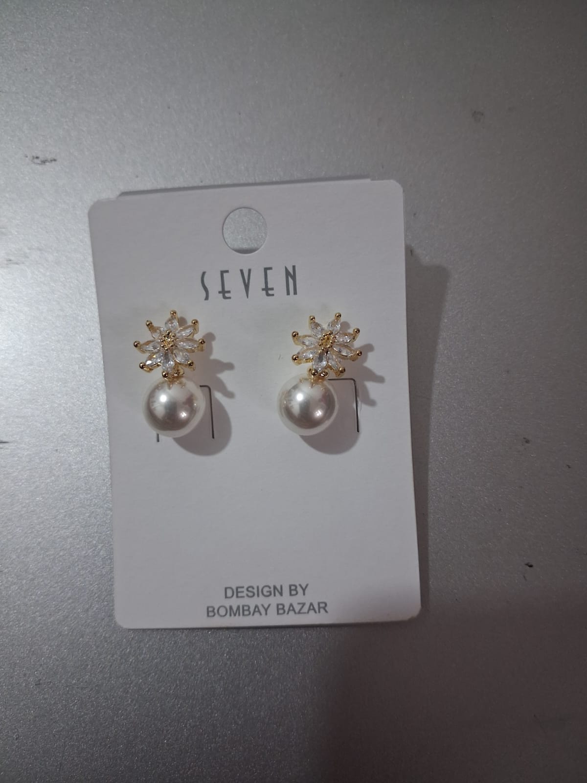 Gold Sunflower Crystal Pearl Drops