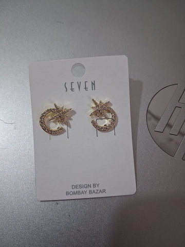 SEVEN Crystal Astral Night Moon Studs