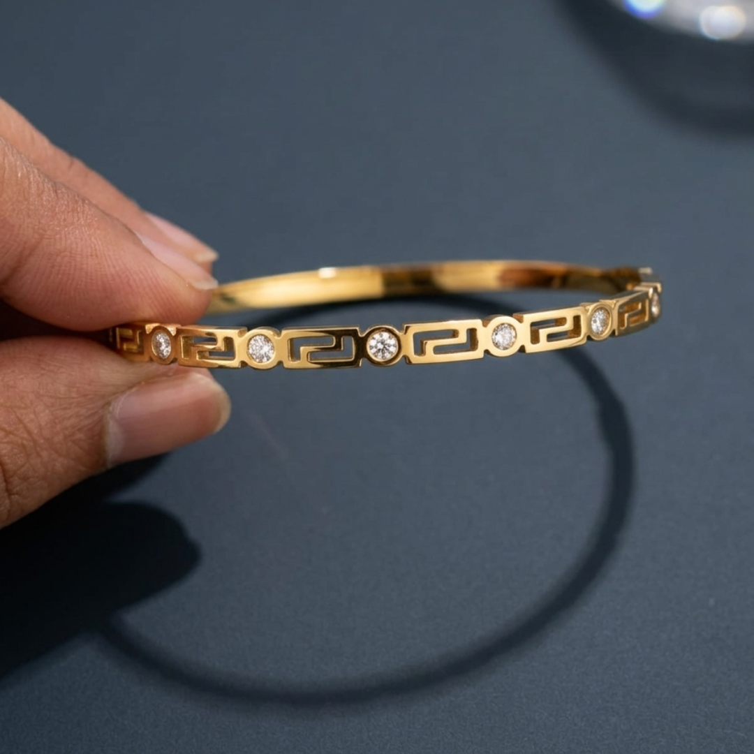 Signature Greek Key Slim Bangle