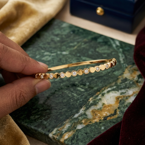 Dainty Diamond Dot Cuff
