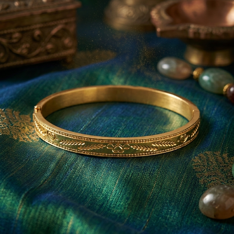 The Harvest Heart: Artisan Gold Bangle