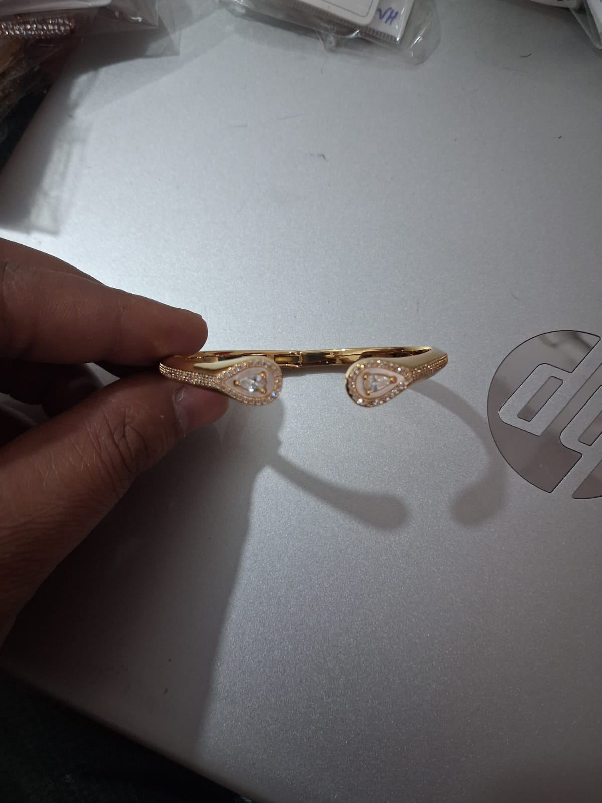 Modern Pave Teardrop Kada