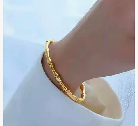18k gold plated Bomboo style statement bracelets
