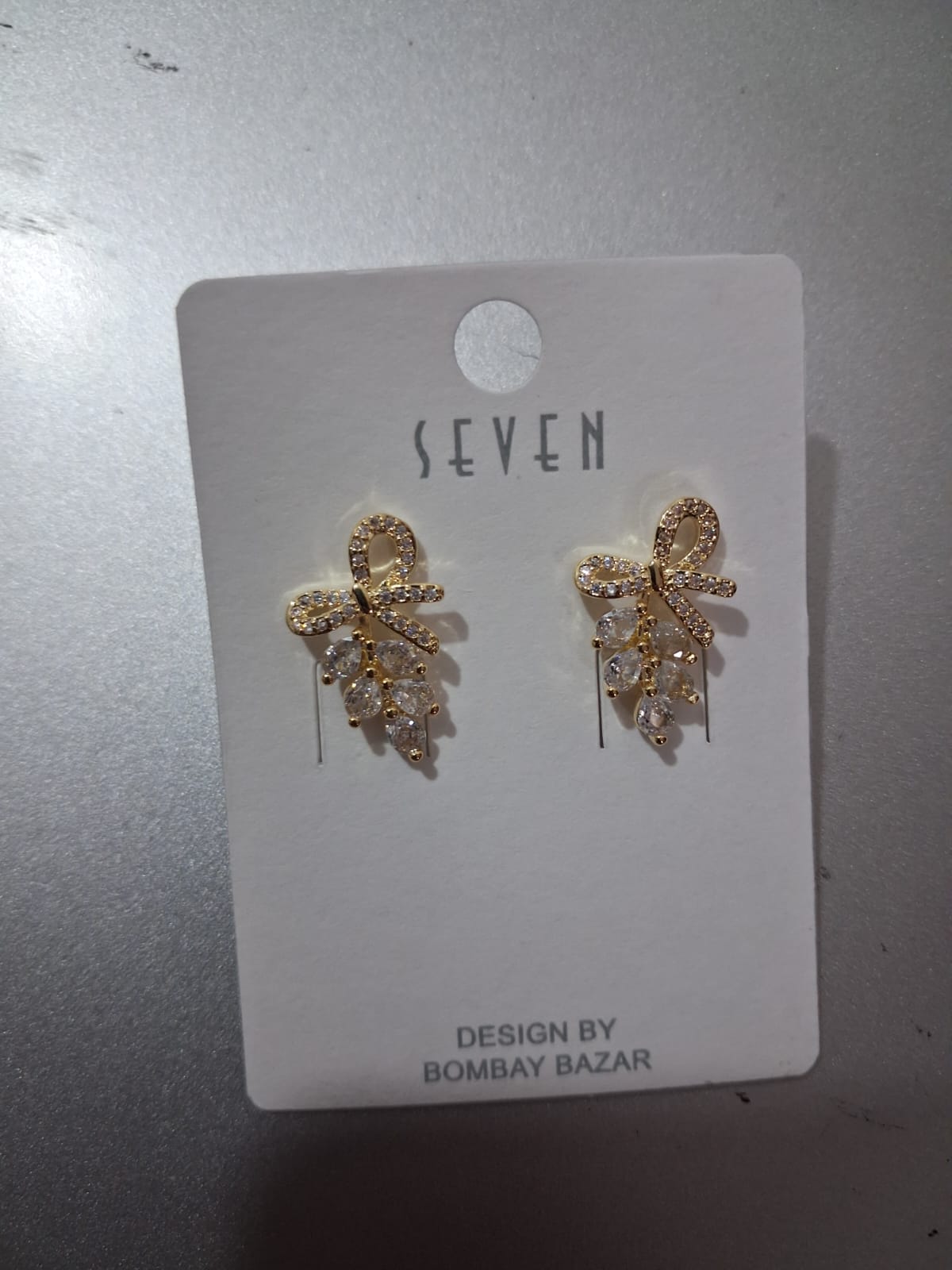 Gold Bow & Marquise Cluster Studs