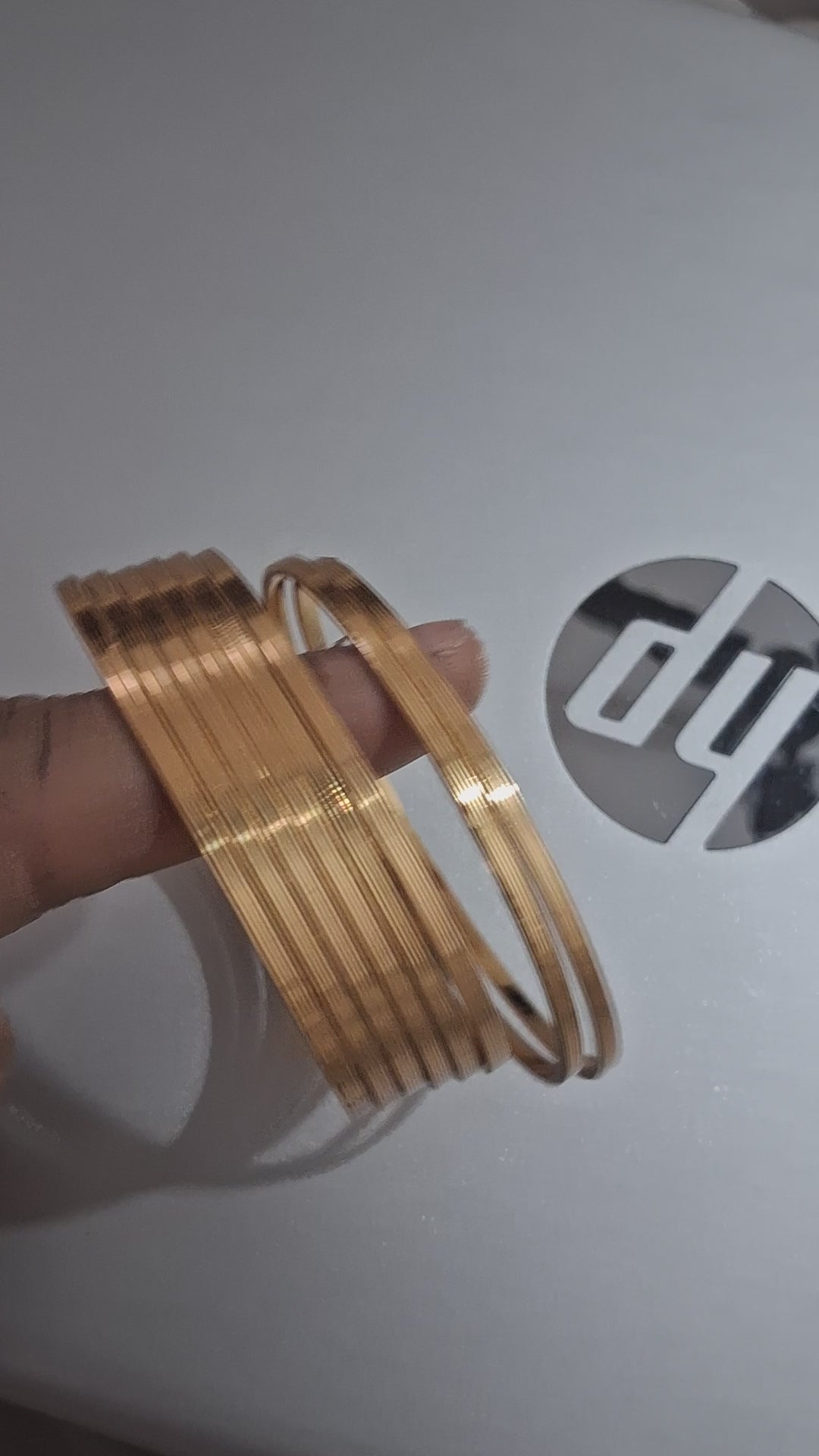 Timeless Elegance Gold-Plated Sleek Textured Bangles (Set of 8)