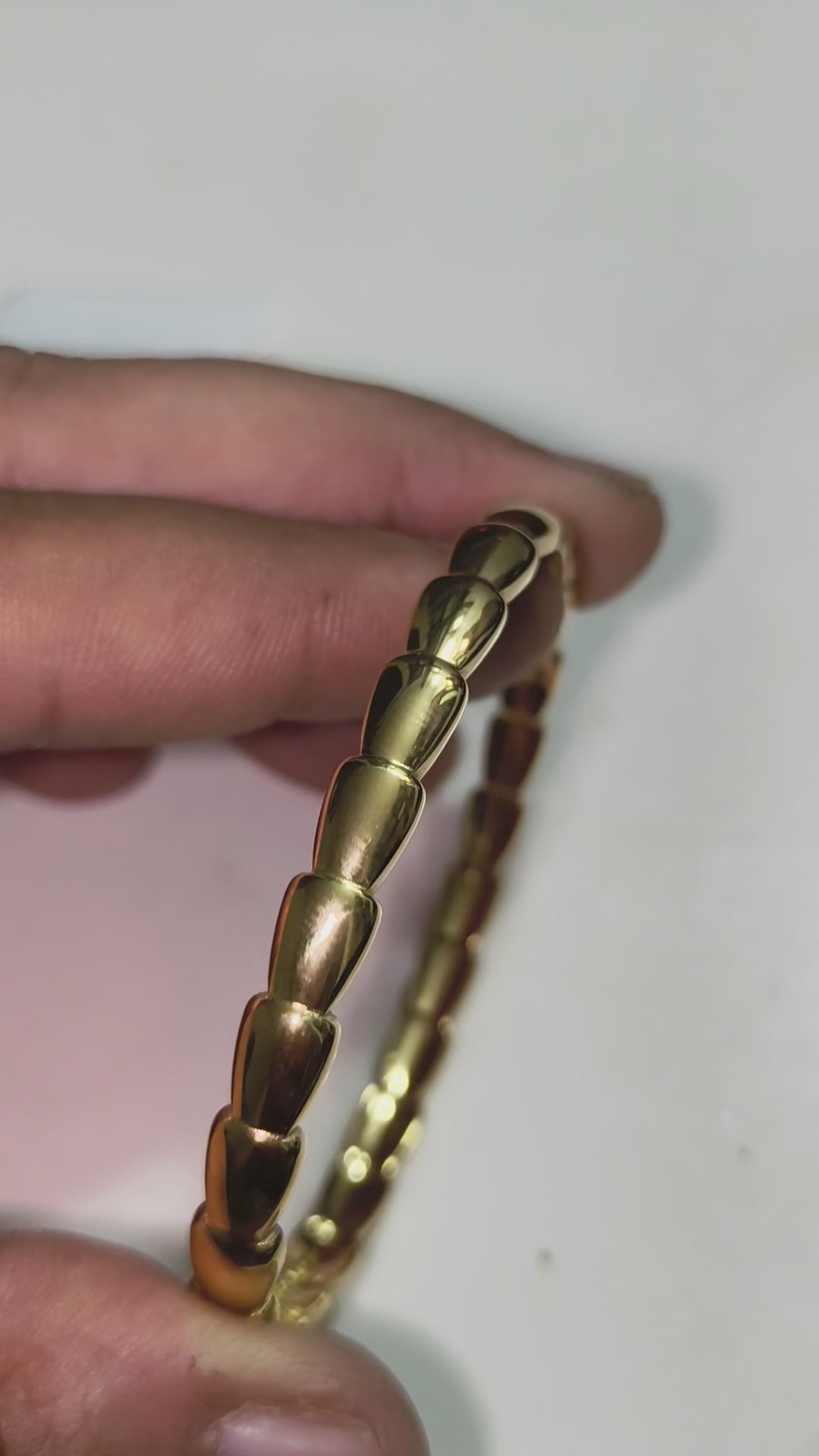 Golden Pebble Link Anti-Tarnish Bangle