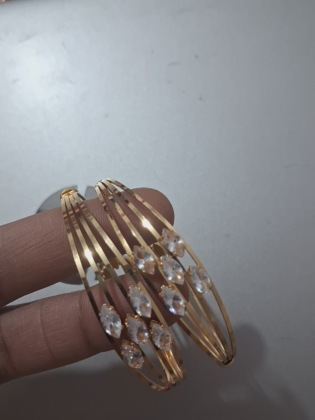 Anshuaura | Exquisite Multi-Strand Marquise Diamond Bangle