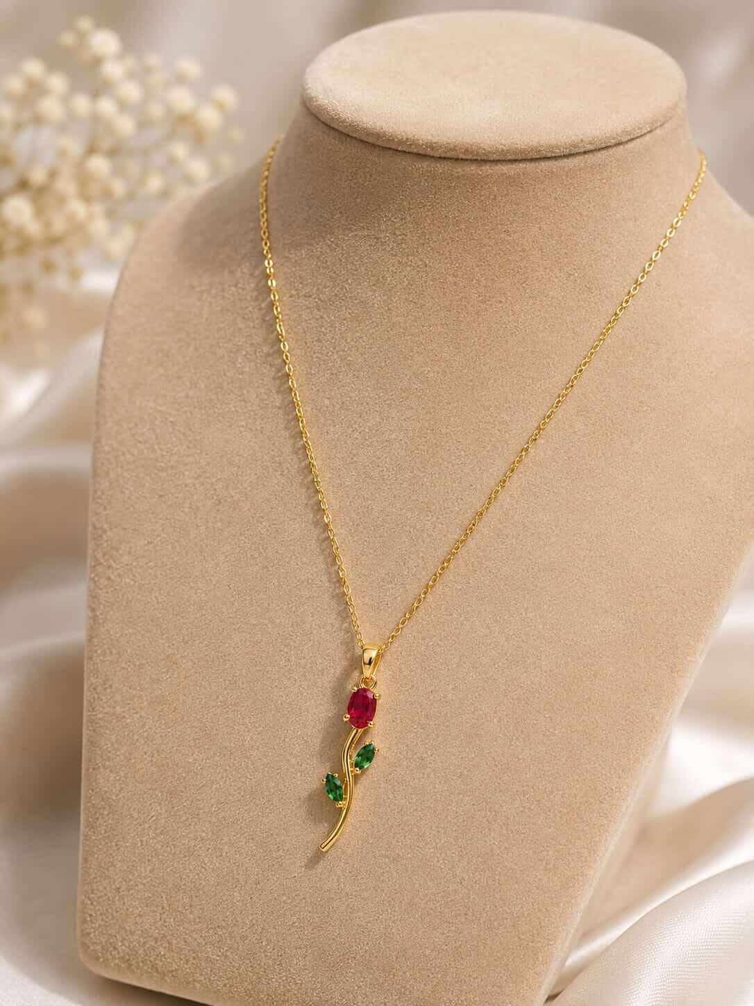 Elegant Rose Pendant Necklace