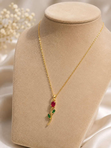 Elegant Rose Pendant Necklace