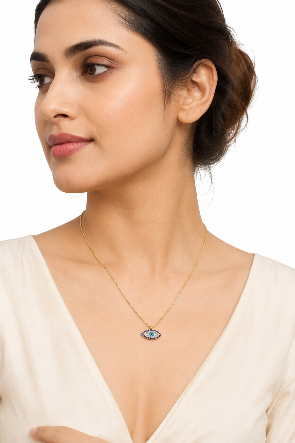 Blue Evil Eye Pendant Necklace