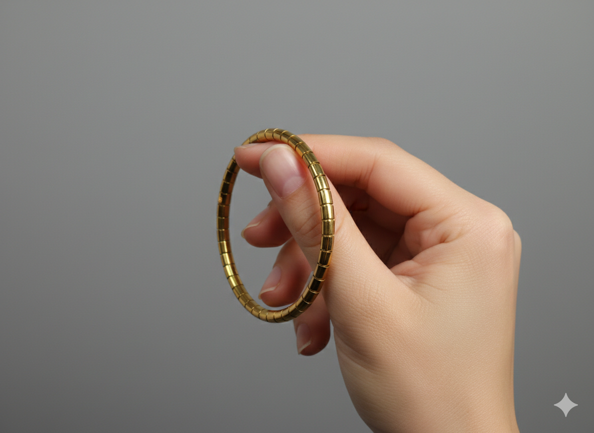 Elegant sleek gold plated minimalist bracelets