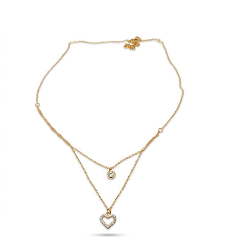 Eternal Love Double Layer Heart Pendant Necklace