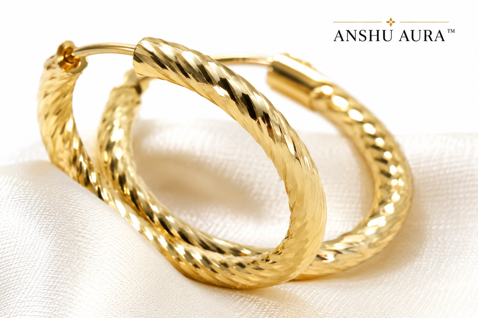Twisted Gold Hoop Earrings