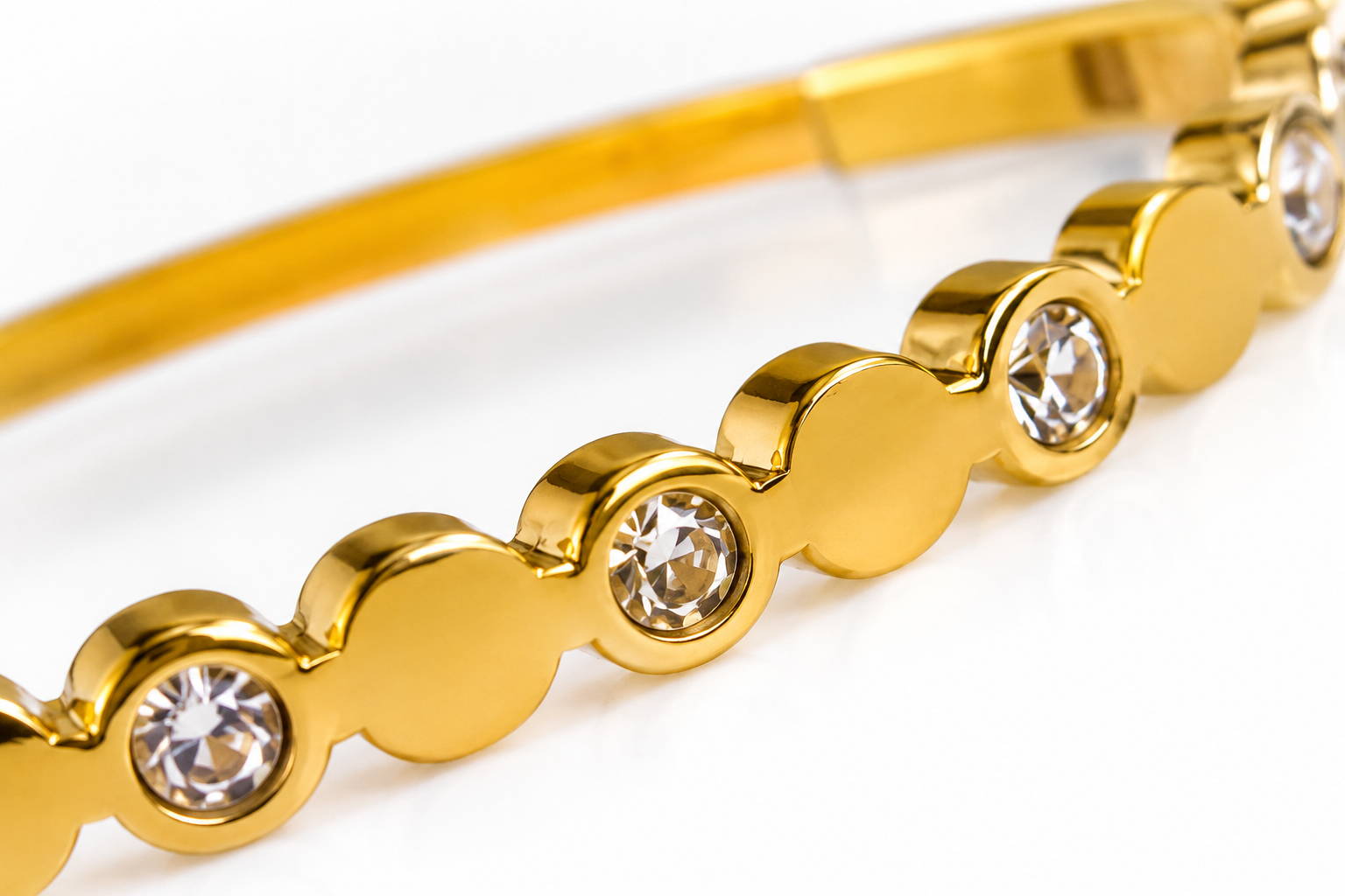 Elegant Crystal Gold Bangle