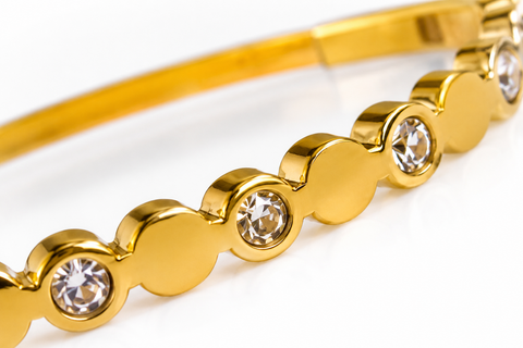 Elegant Crystal Gold Bangle