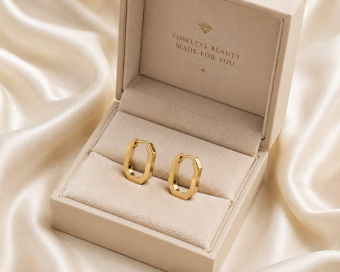 Premium Gold Geometric Hoop Earrings