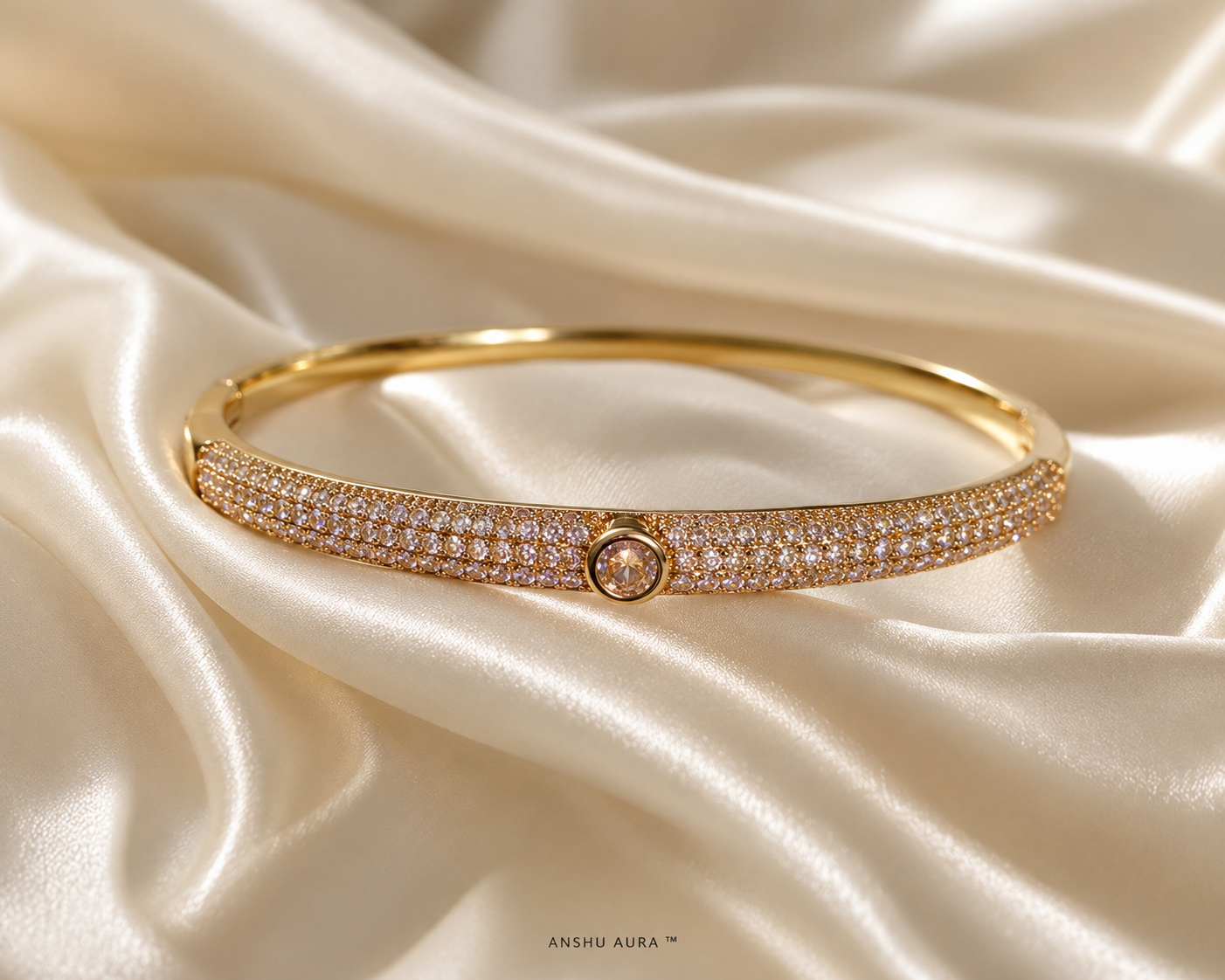 Celeste Crystal Gold-Tone Open Cuff Bracelet