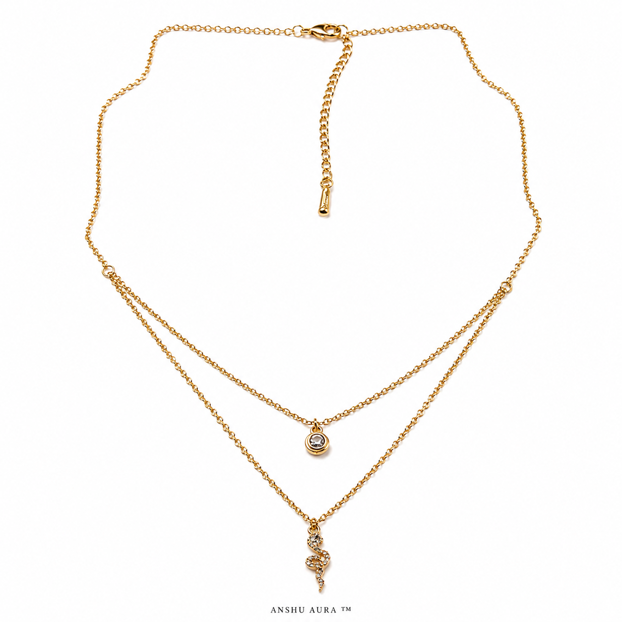 Golden Serpent Layered Necklace