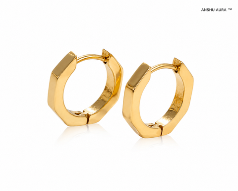 Gold Geometric Hoop Earrings