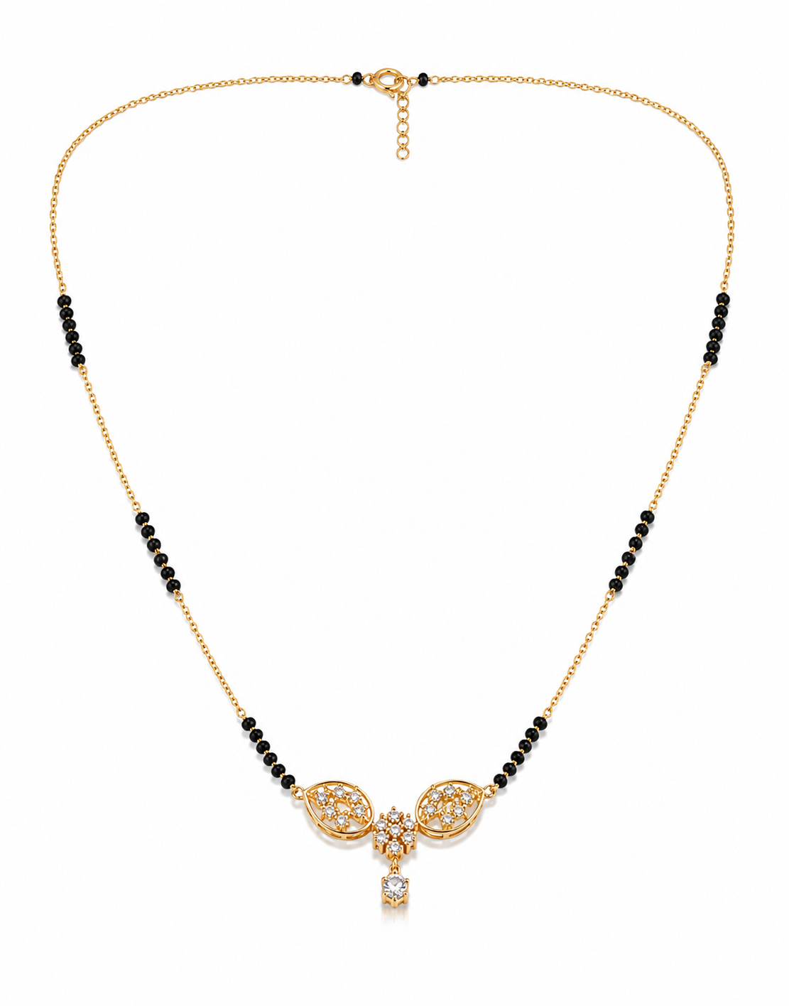 Elegant Floral Leaf Mangalsutra Necklace